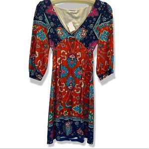 Taka by TakaWear silk floral dress paisley bohemian Small $352 retail